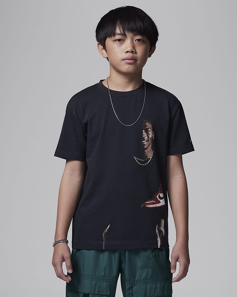 Tee shirt noir nike jordan hot sale